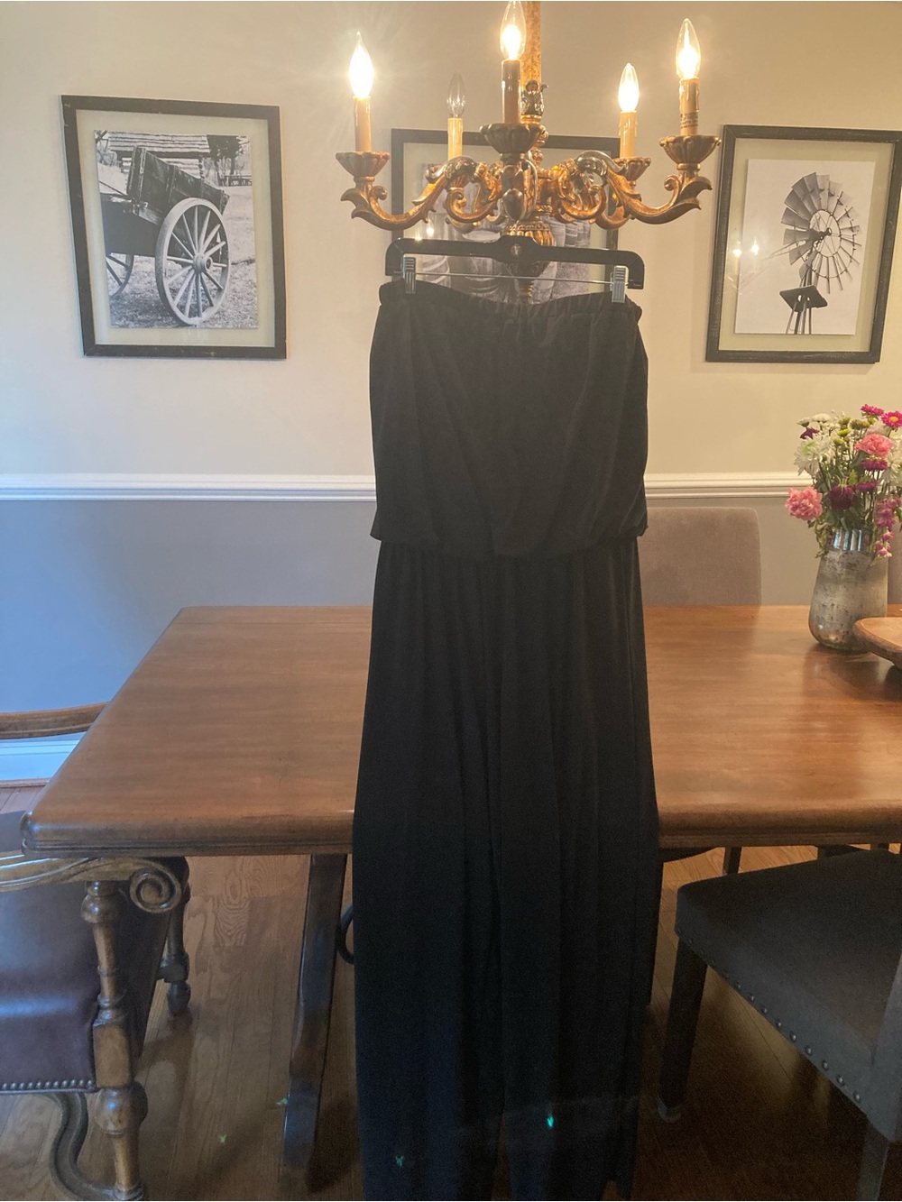 Black Strapless Jumpsuit Romper for Women